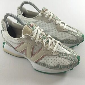 New Balance 327 Casablanca Mens 6.5 White Green Monogram Sneakers MS327CAB